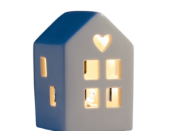 ВИНТЕР, светодиодное украшение из керамики, LR44×3, домик с седцем, 8 см, белый