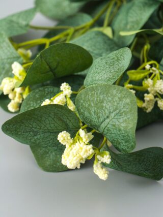 СМИККА, цветы искусственные, эвкалипт популус цветущий. 65 см, белые цветы