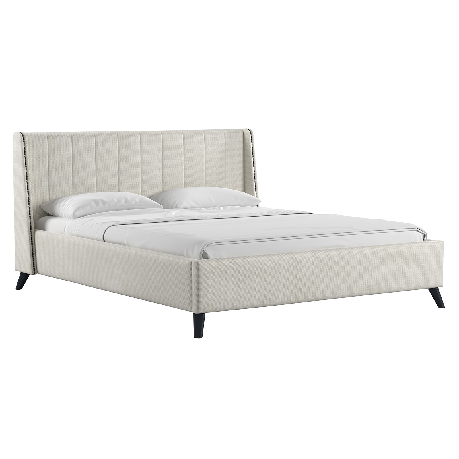 МЕЛИССА, мягкая кровать с подъемным механизмом, 160х200 см, светло-бежевый велюр