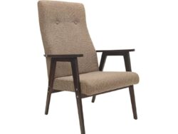 РЕТРО, кресло, орех, рогожка, темно-бежевый, Alba Camel