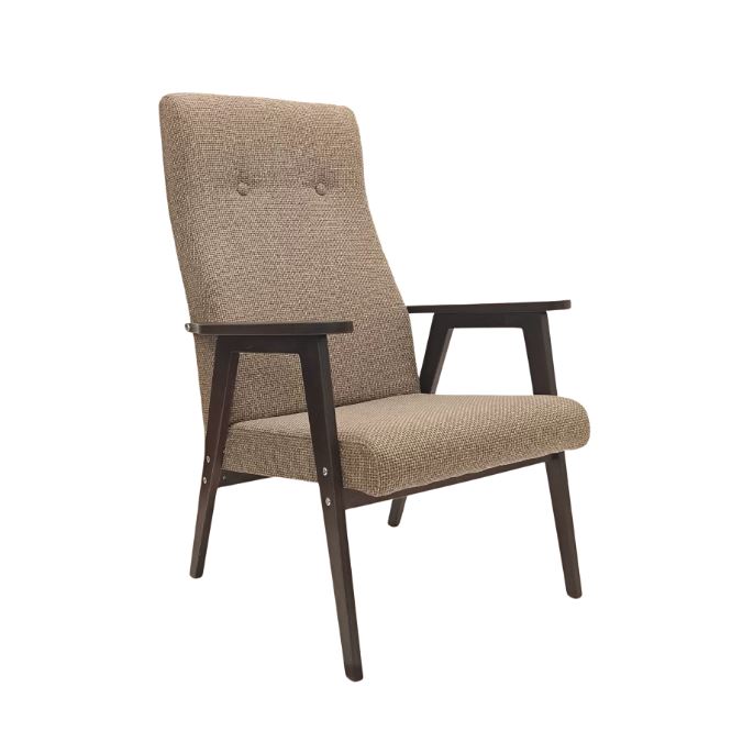 РЕТРО, кресло, орех, рогожка, темно-бежевый, Alba Camel