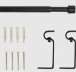 СТАНДАРТ, карниз однорядный раздвижной, 120-210 см, черный