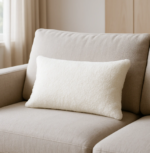 ФЛОРИНА, подушка декоративная, 30х50 см, плюш, кремовый