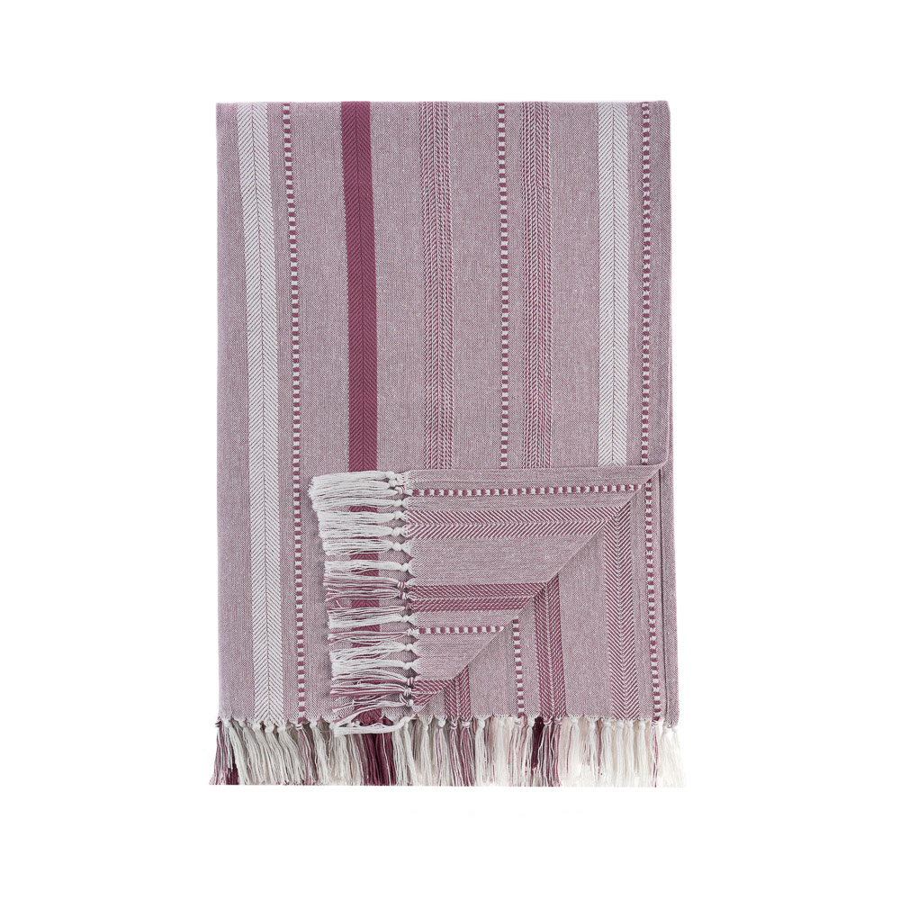 ХЕЙЗЕЛ, плед, 140х200 см, хлопок, розовый