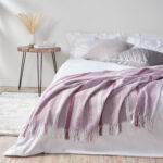 ХЕЙЗЕЛ, плед, 140х200 см, хлопок, розовый