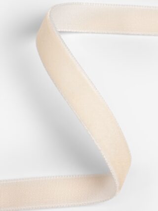 ГИФТ, лента бархатная, 10 мм, 18 м, молочный