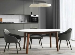 БОСКО, стол обеденный раскладной, массив бука/мдф, 120/150х80 см, белый/коричневый