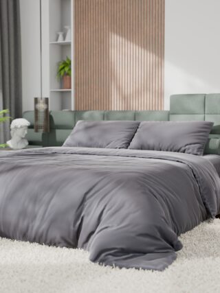 ТЕНСЕЛЬ, комплект постельного белья, дуэт, тенсель, серый