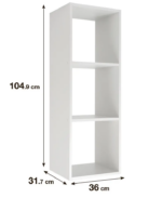 СПЕЙСИО КУБ, стеллаж, 3 секции, белый, 36х104х31,5 см