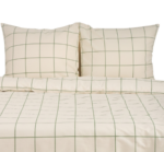 КЛЕТКА, комплект постельного белья, 1,5 сп, хлопок, бежевый/зеленый