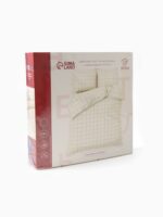 КЛЕТКА, комплект постельного белья, 1,5 сп, хлопок, бежевый/зеленый