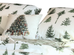 ВИНТЕР, комплект постельного белья, 2 сп, поплин, белый/зеленые елки