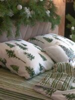 ВИНТЕР, комплект постельного белья, 2 сп, поплин, белый/зеленые елки
