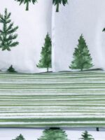 ВИНТЕР, комплект постельного белья, 2 сп, поплин, белый/зеленые елки