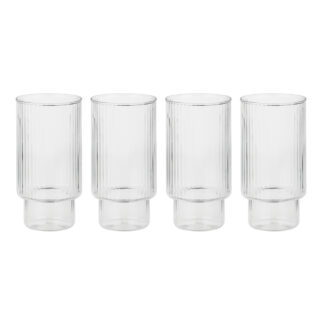 АСТРА, набор стаканов, 4 шт, 400 мл, стекло, рифленые