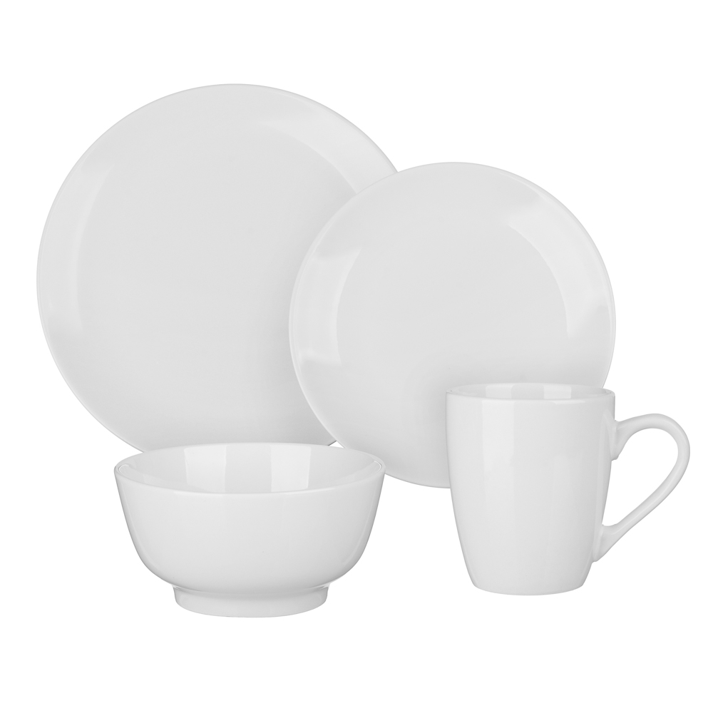 МИЛЛИМИ, набор столовой посуды на 4 персоны, 16 пр, фарфор, белый