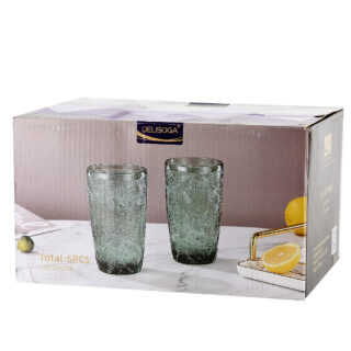 ФЛОРИСТРИ, набор стаканов, 6 шт, 380 мл, зеленый