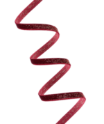 ГИФТ, лента бархатная, 6 мм, 18 м, с золотым люрексом, бордовая