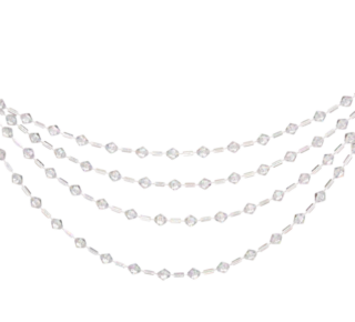ВИНТЕР, бусы на ёлку, льдинки, 2,7 м, перламутровый