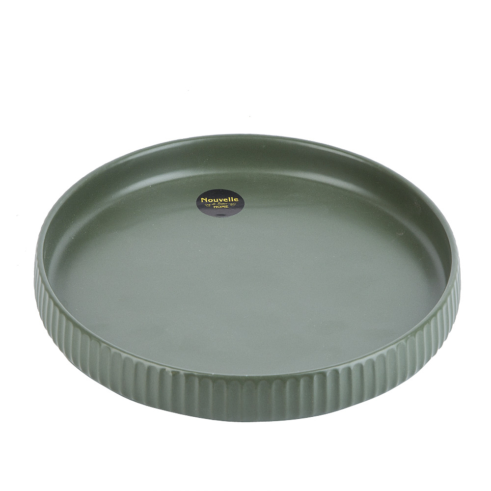 СКАНДИ, тарелка, фарфор, 21х3 см, зеленый