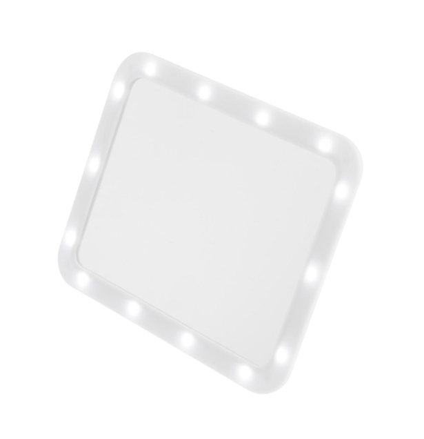 ЛУАЗОН, зеркало с подсветкой, настольное, 23х18 см, квадратное, белый