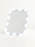 ЛУАЗОН, зеркало с подсветкой, настольное, 23х18 см, квадратное, белый