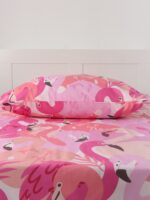 ФЛАМИНГО, комплект постельного белья, 1,5 сп, наволочки и простыня, розовый