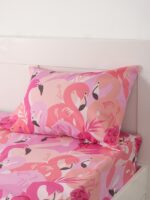 ФЛАМИНГО, комплект постельного белья, 1,5 сп, наволочки и простыня, розовый