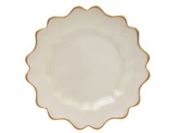 РОЗЕЛЛА, тарелка, 21 см, стекло, бежевый/золотой