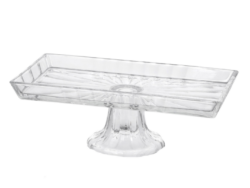 ШУБНИЦА, блюдо на ножке, стекло, 27х14 см