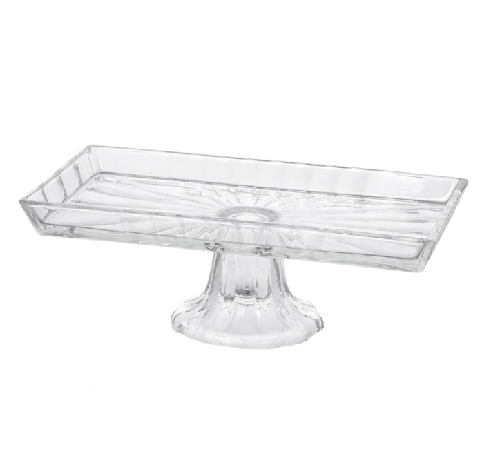 ШУБНИЦА, блюдо на ножке, стекло, 27х14 см