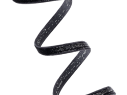 ГИФТ, лента бархатная, 6 мм, 18 м, с серебряным люрексом, чёрный