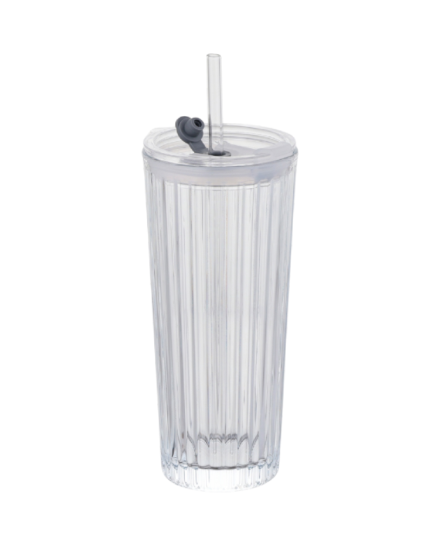 ГРАНИ, стакан с трубочкой, 530 мл, стекло