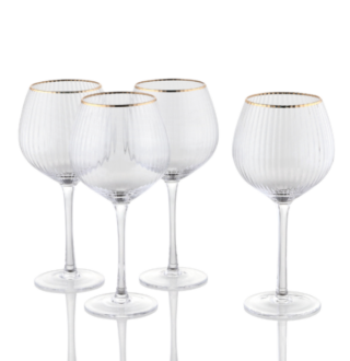 ОРИОН, набор бокалов для вина, 4 шт, 550 мл, стекло, золотая отводка