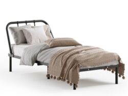 МИРА, односпальная кровать, 90х200 см, черный