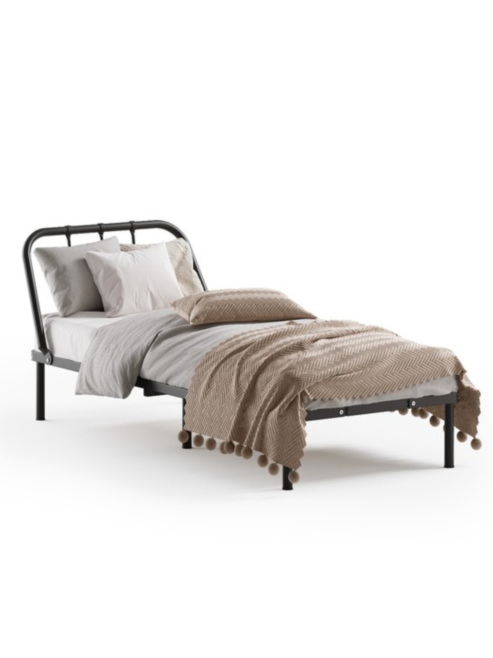 МИРА, односпальная кровать, 90х200 см, черный