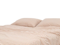 КАНТРИ, комплект постельного белья, 1,5 сп, хлопок, бежевая клетка мелкая