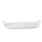 МАРШМЕЛЛОУ, блюдо с ручками, фарфор, 30,5х18х2,5 см, белый