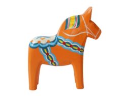 СТОКГОЛЬМ, деревянная лошадка декоративная, 25 см, красный узор