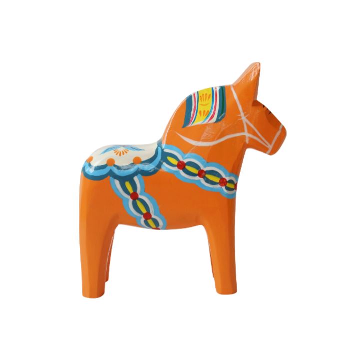СТОКГОЛЬМ, деревянная лошадка декоративная, 25 см, красный узор
