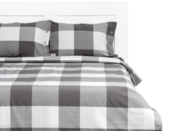 ЖАТЫЙ ХЛОПОК, комплект постельного белья, 2 спальный, хлопок, серая клетка крупная
