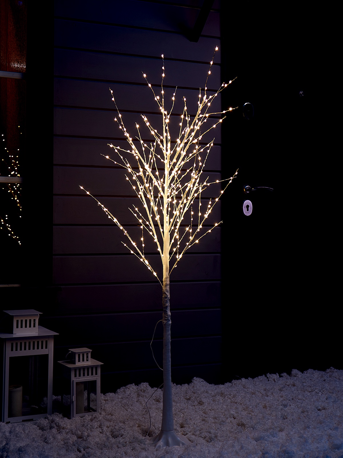 ВИНТЕРЛАЙТ, светодиодное дерево, 150 см, тёплый свет, белый