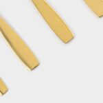 ЗОЛОТО, набор столовых приборов, на подставке, 24 предмета, золотой