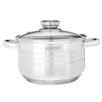 РОКРУА, набор кухонной посуды, 12 предметов, нержавеющая сталь, серый