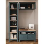 САГА, стеллаж, 50х42х215 см, бирюзовый/ясень, М2