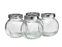 БЛЕСК, набор банок для хранения, 4 шт, 200 мл, стекло