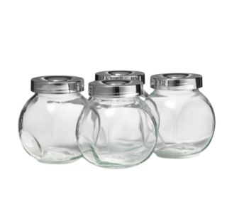 БЛЕСК, набор банок для хранения, 4 шт, 200 мл, стекло
