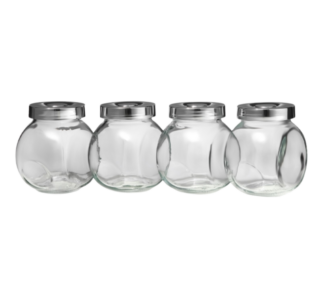 БЛЕСК, набор банок для хранения, 4 шт, 200 мл, стекло