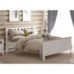 САГА, кровать двуспальная, 160х200 см, белый/ясень, М4