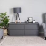 КАСТОР, тумба, 4 ящика, 129х40х54 см, серый, М2